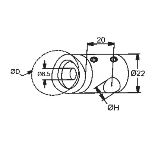 Round Bar Holder ***12mm dia*** to sit on Flat post Grade 316 